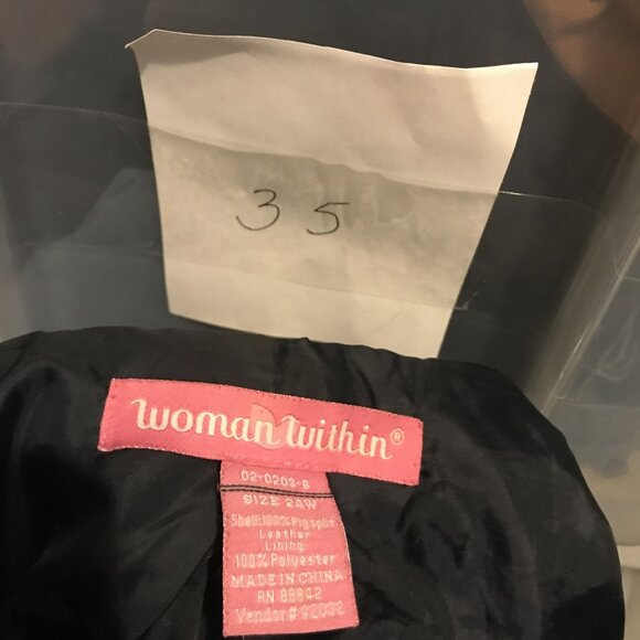 Woman Within Navy Leather Zip-Up Jacket Womens Plus Size 24 - Picture 12 of 12